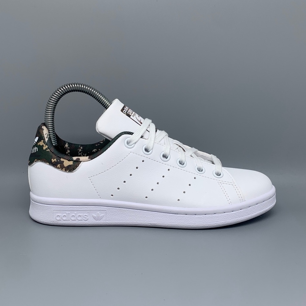 Adidas Stan Smith J ID7219 White Camo Shoes Youth Sz 4 EU 36 - Picture 6 of 11